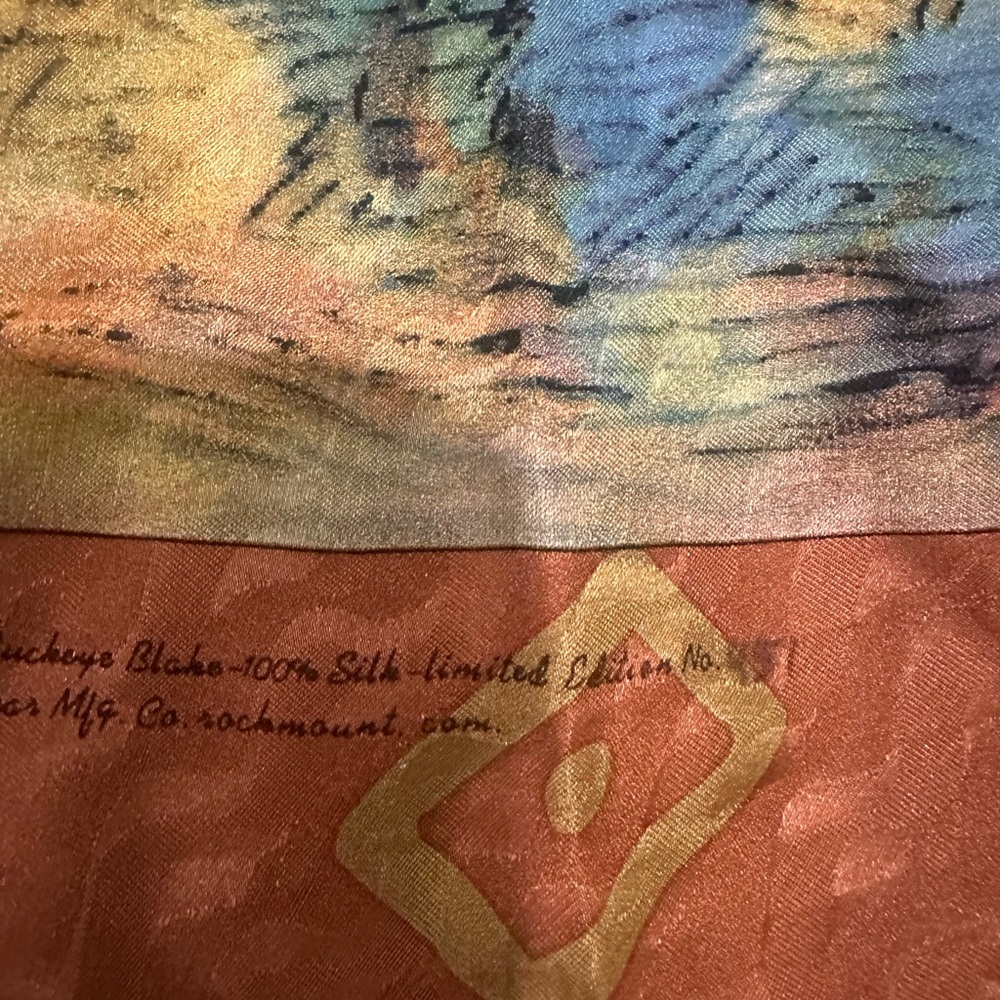 💯% Silk ROCKMOUNT RANCH WEAR 2002 SILK SCARF DIAMOND BUCK #4121 Limited Edition - Picture 6 of 10